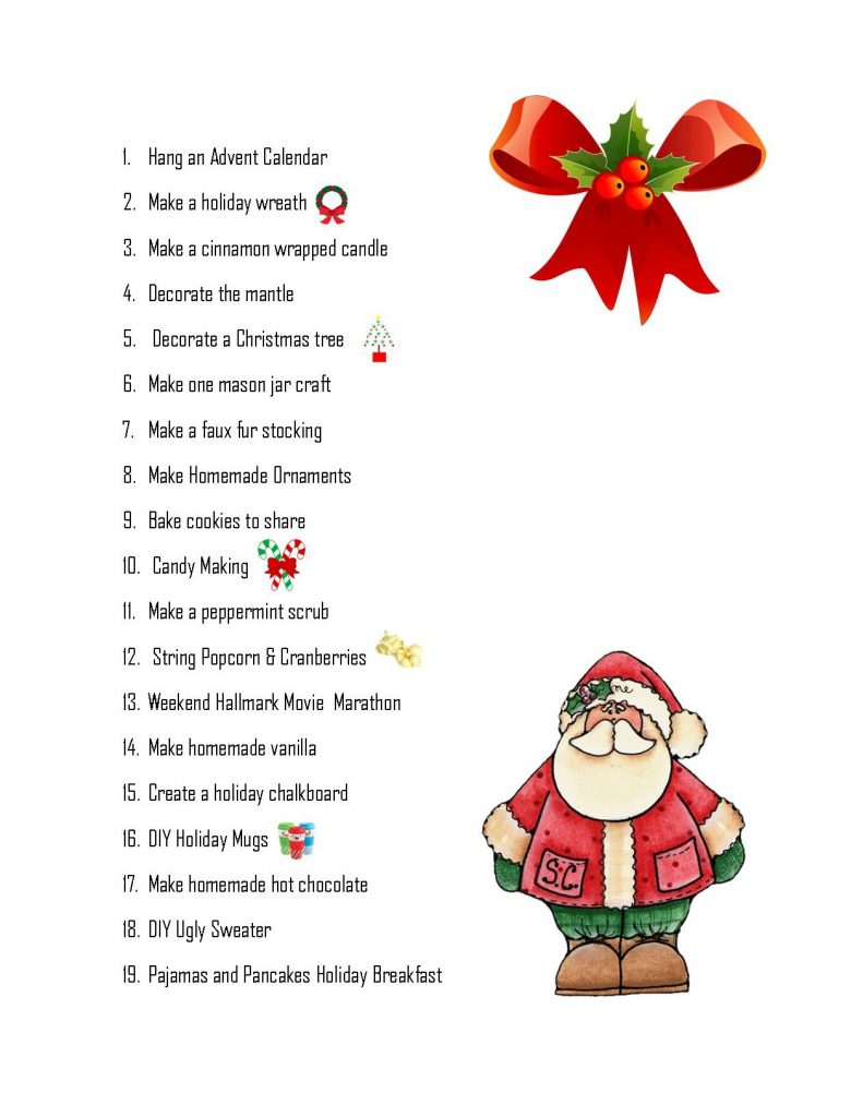 Christmas Bucket List Free Printable