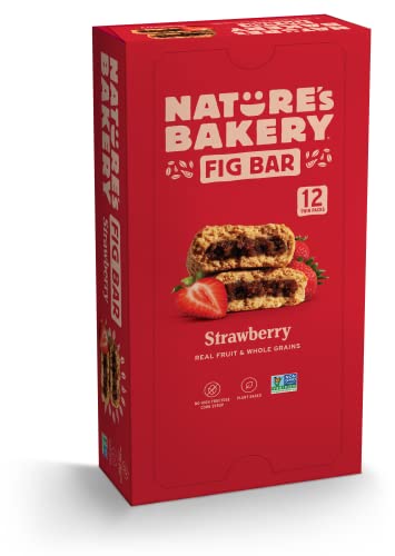 Nature's Bakery Whole Wheat Fig Bars, Real Fruit, Strawberry, 12
