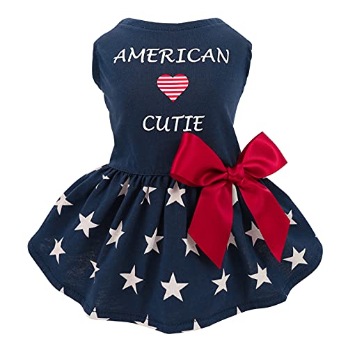 Fitwarm 100% Cotton 4th of July American Cutie Dog Clothes