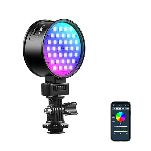 RGB Video Light,RGB+Bi Color Double Sided LED Camera Light,3000mAh Rechargeable