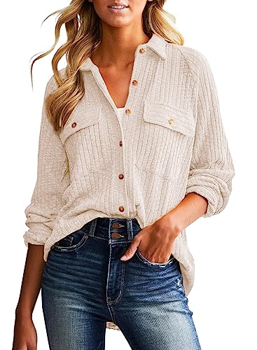EVALESS Spring Blouses for Women Fashion 2024 Long Sleeve Shirts