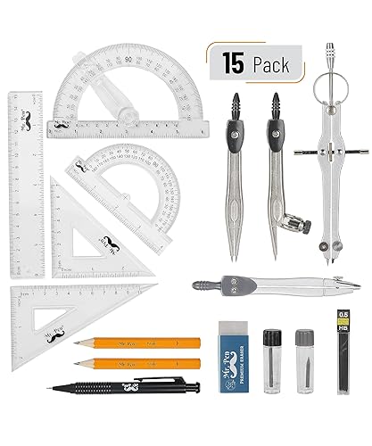 Mr. Pen Geometry Set with 6 Inch Swing Arm Protractor,