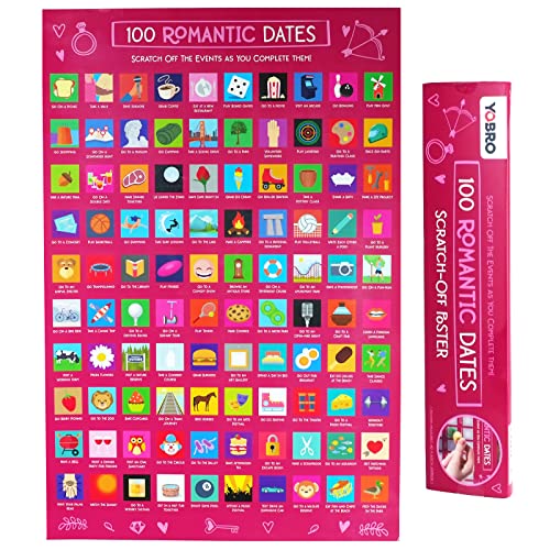 YOBRO 100 Dates Scratch Off Poster, Perfect Valentine’s Day Gift,