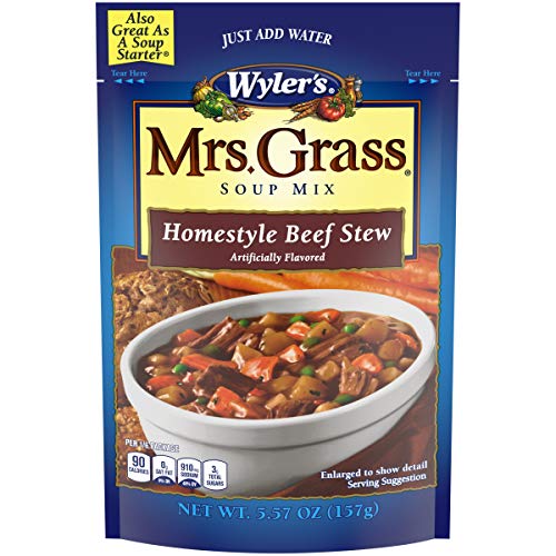 Mrs.Grass Beef Stew Hearty Homestyle Soup Mix (5.57oz Cans, Pack