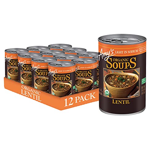 Amy’s Soup, Vegan Lentil Soup, Light in Sodium, Gluten Free,