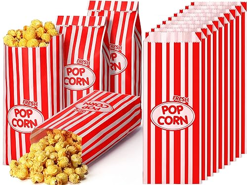 1000 Pcs Popcorn Bags 2oz Popcorn Paper Bags Stripes Retro