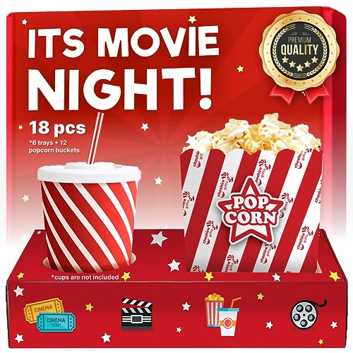 Cheshire Gifts Movie Night Supplies 18 Pcs - Popcorn Bags