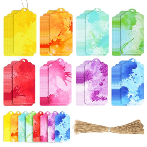Koogel 208PCS Gift Tags with Strings, Unique Color Hanging Tags