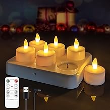 idyl light Rechargeable Tea Lights Candles, LED Candle with Remote