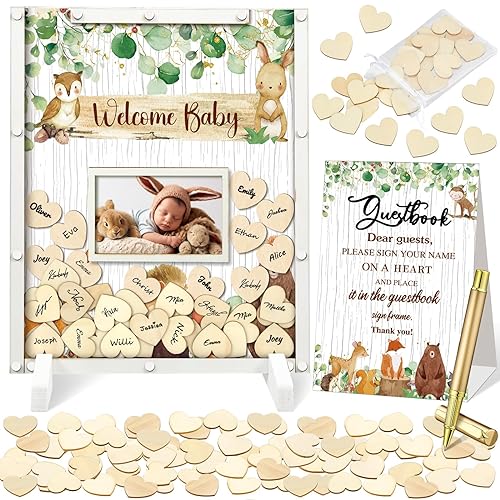 65 Pcs Baby Shower Guest Book He or She Gender