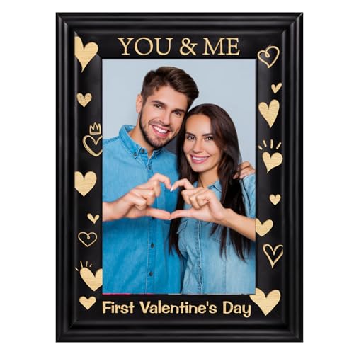 PETCEE First Valentine's Day Picture Frame,You and Me Wood Valentines