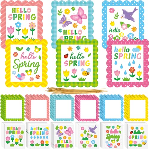 Suzile 30 Pcs Spring Crafts for Kids Hello Spring Sign