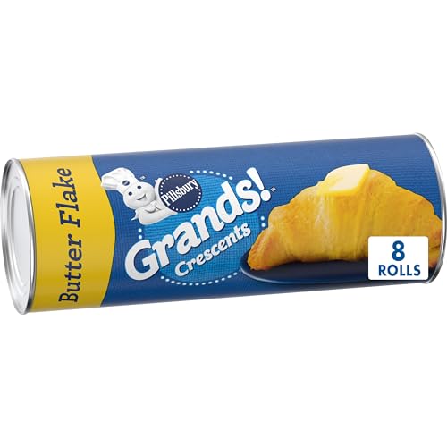 Pillsbury Grands! Crescent Rolls, Butter Flake Refrigerated Canned Pastry Dough,