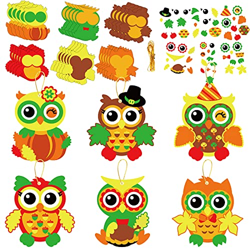 chiazllta 30 Packs Fall Thanksgiving Craft for Kids Thanksgiving Owl