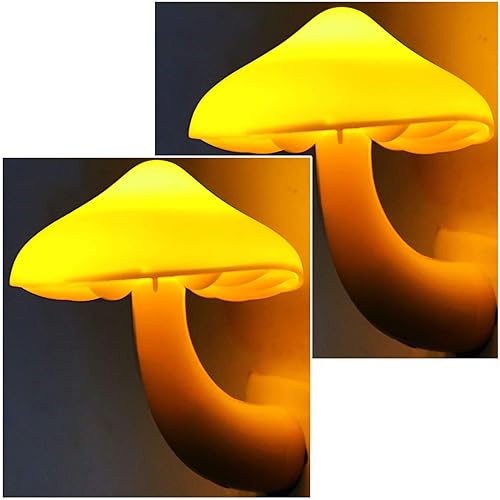 AUSAYE 2Pack Mushroom Night Light Plug in Lamp,Led Lights for