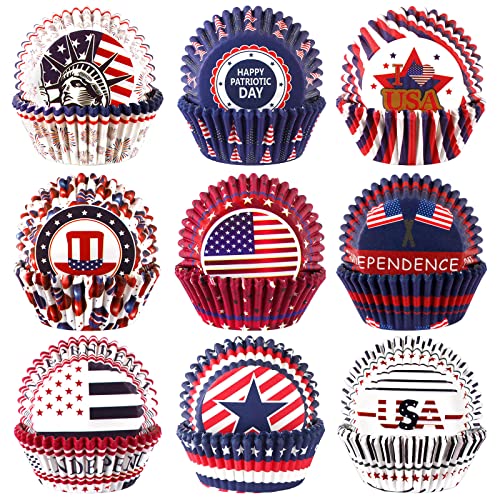 SANNIX 450pcs 4th of July Cupcake Liners, Independence Day American