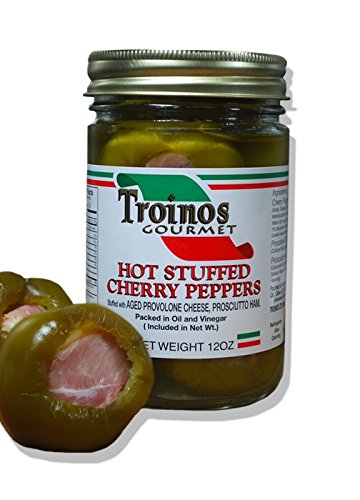 Troino's Gourmet Hot Stuffed Cherry Peppers with Prosciutto & Provolone,