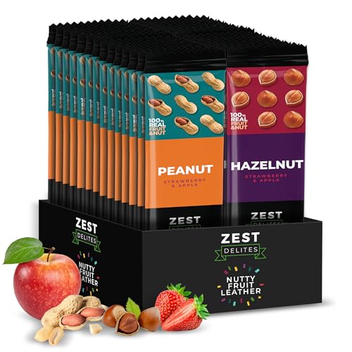 Zest Delites Fruit Leather Snacks with Nuts, Fruit Strips, Fruit