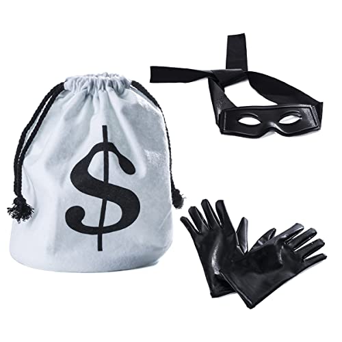 Tigerdoe Robber Costume - Bandit Mask, Bag & Gloves -