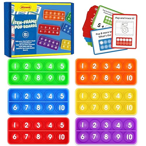 Ten-Frame Pop Board-Math Manipulative for Elementary,Math Fidget Sensory Toy,Montessori Educational