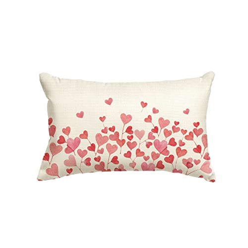 AVOIN colorlife Valentine's Day Hearts Throw Pillow Cover, 12 x