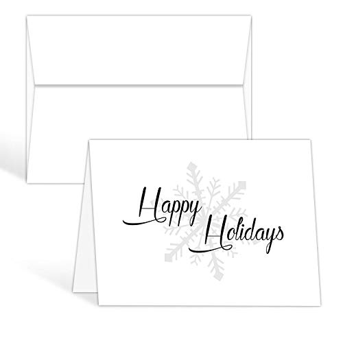 S Superfine Printing Happy Holidays – White Blank Fold Over