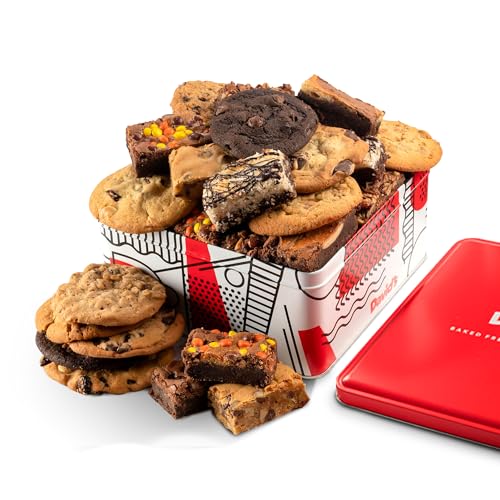 David’s Cookies Gourmet Assorted Cookies and Brownies Gift Tin Basket