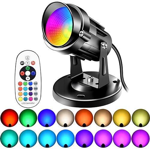 LED Spot Lights Indoor,6W RGBW LED Spotlight with Remote Control,
