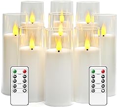 Obrldpao White Flameless Candles with Remote,Led Candles 9 Pc (D2.3