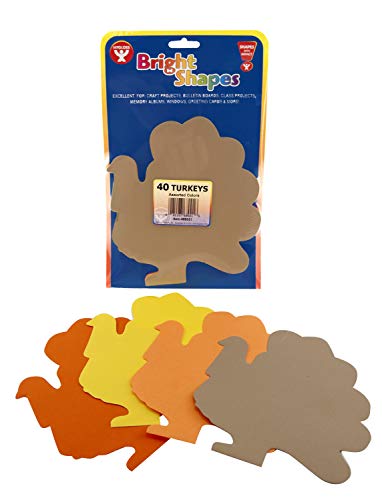Hygloss Turkey Shape Paper Cut-Outs for Arts & Crafts-Many Creative