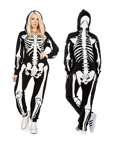 Tipsy Elves Women's Halloween Costume Skeleton Jumpsuit Size Large