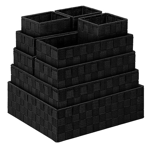 Bellzacasa Woven Baskets for Storage (Set of 9), Storage Baskets
