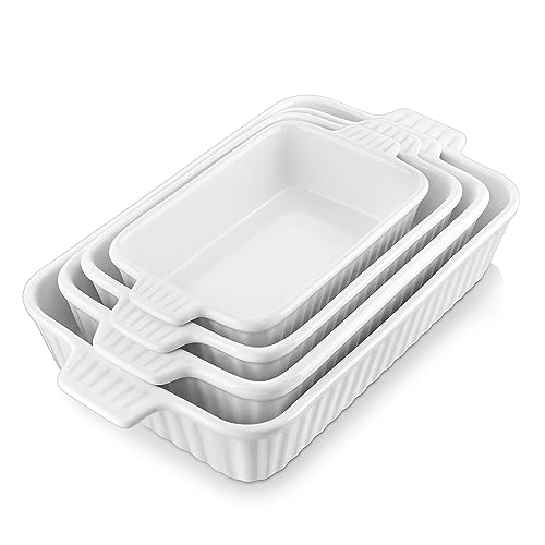 MALACASA Casserole Dishes for Oven, Porcelain Baking Dishes, Ceramic Bakeware