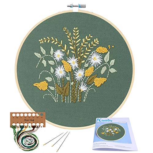 KISSBUTY Full Range of Embroidery Starter Kit with Pattern, Cross