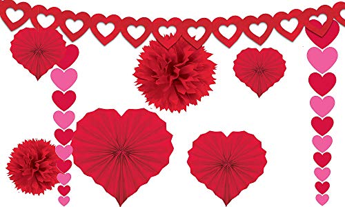 Amscan Blushing Valentine's Day Paper Party Decorating Kit (Pack of