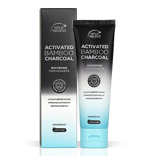 Venus Visage Activated Charcoal Toothpaste for Whitening Teeth - Black