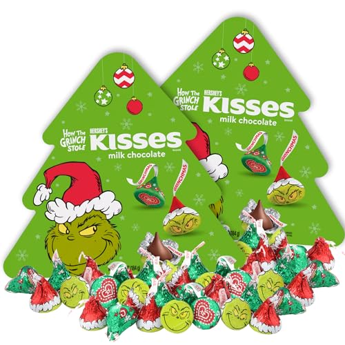 Christmas Grinch Themed Candy Gift Box, Individually Wrapped Milk Chocolate
