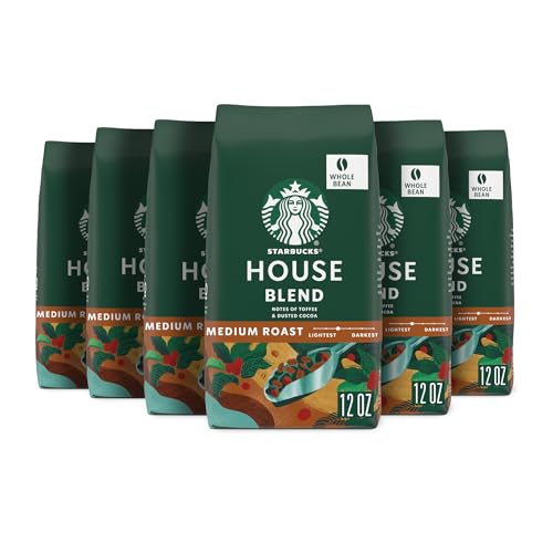 Starbucks Ground Coffee—Medium Roast Coffee—House Blend—100% Arabica—6 bags (12 oz