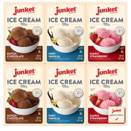 Junket Ice Cream Mix Bundle - 2 Vanilla, 2 Chocolate,