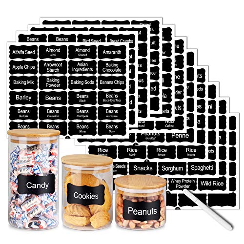SWOMMOLY 264 Pantry Labels Set, 243 preprinted and 21 Blank