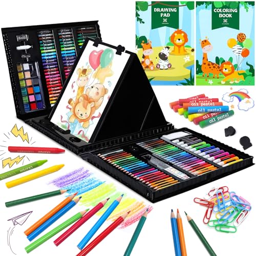 iBayam Art Kit, 251-Pack Art Supplies Drawing Kits, Arts and Crafts Gifts  Box for Kids Teen Girls Boys, Art Set Case with Trifold Easel, Scratch