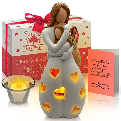 Gifts for Mom from Daughter - Candle Holder Statue W/Flickering