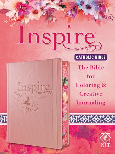 Tyndale NLT Inspire Catholic Bible (Hardcover, Rose Gold): Catholic Coloring