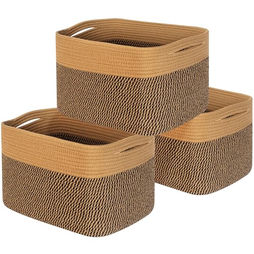 MINTWOOD Design 3-Pack Storage Baskets for Shelves, Decorative Baskets for
