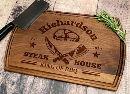 Personalized Dad Cutting Board - Custom Wood Grill Board For