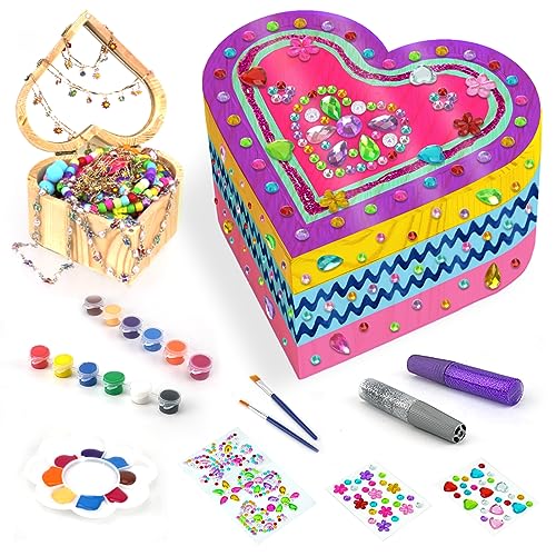 Ambesi Paint Your Own Wooden Jewelry Box, Arts and Crafts