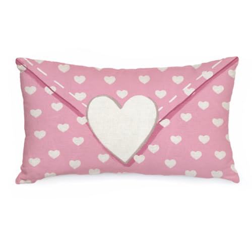 AACORS Valentine's Day Pillow Cover 12X20 Inch Love Hearts Decorations