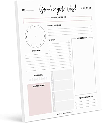 Bliss Collections Daily Planner, You've Got This, Undated Tear-Off Sheets