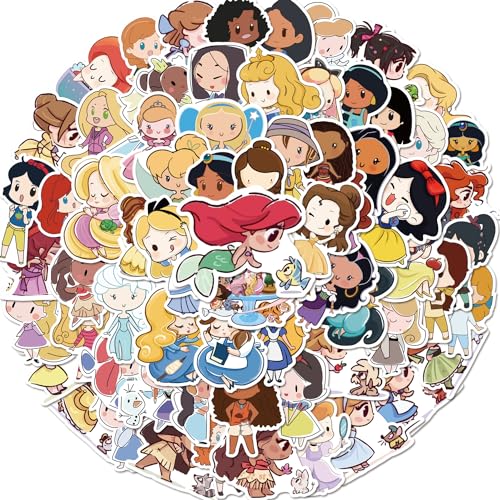 Cute Princess Cartoon Stickers Pack| 100 PCS Aesthetic Decals, Vinyl