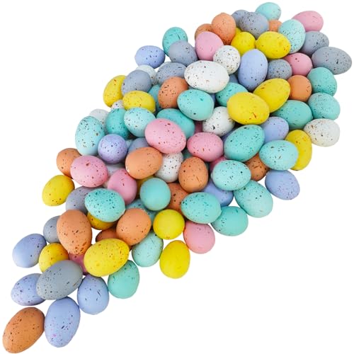 Winlyn 120 Pcs 8 Colors Mini Easter Foam Eggs Speckled